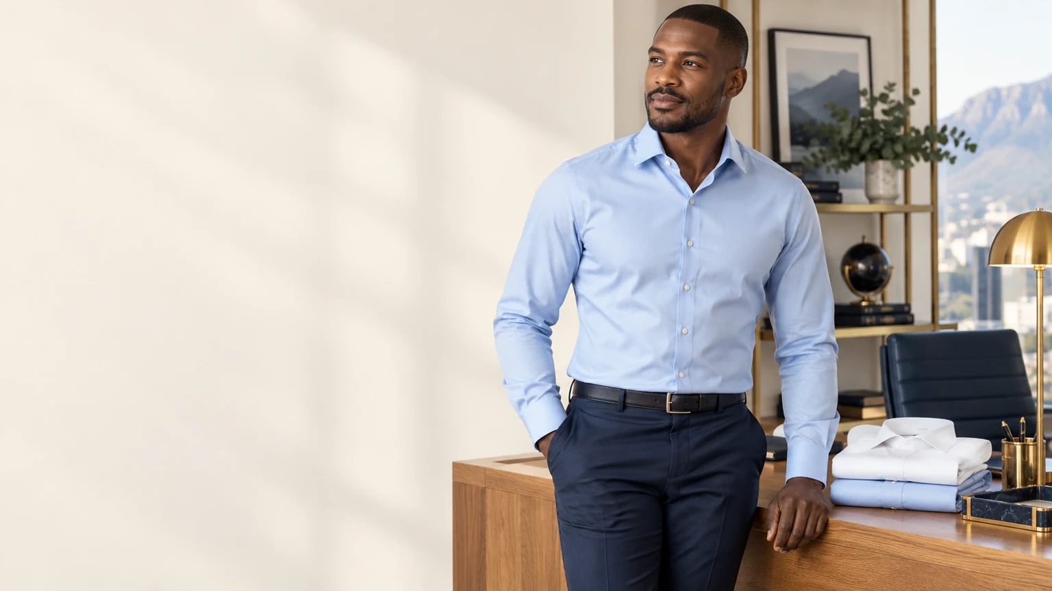Mens corporate shirts lifestyle scene